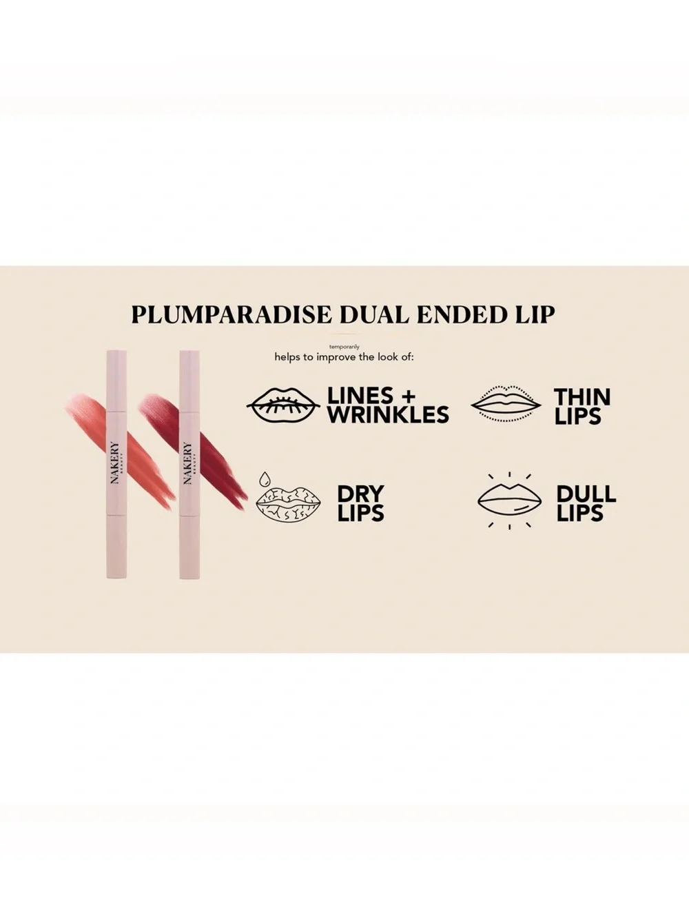 Nakery Beauty PLUMParadise Dual-Ended Lipstick and Liner, Naked Rose